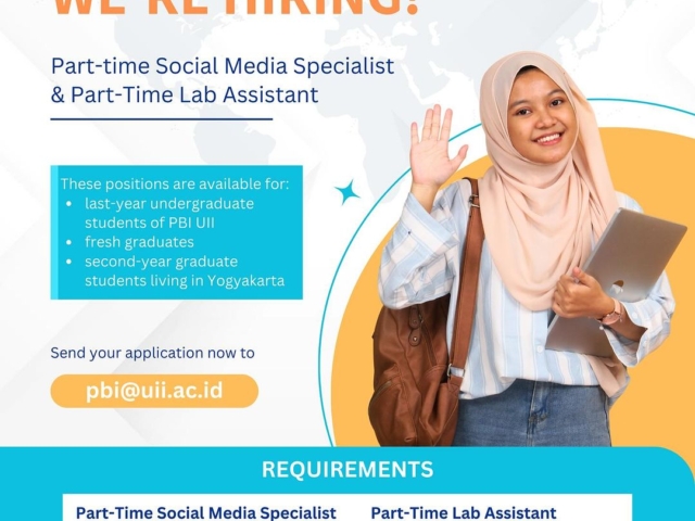 Rekrutmen Tenaga Paruh Waktu Social Media Specialist & Part-time Lab Assistant