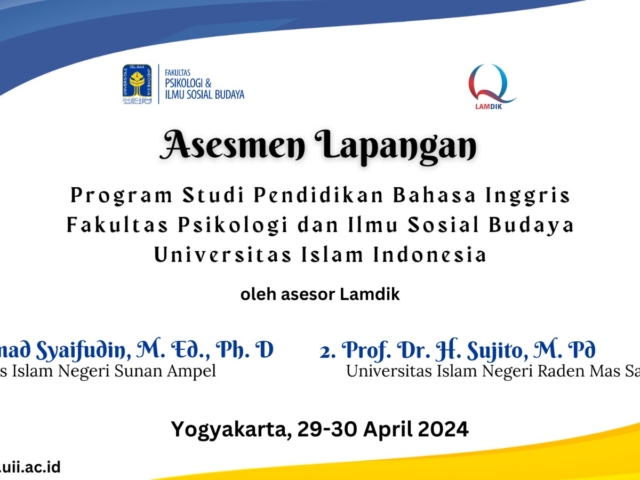 Kunjungan Visitasi Dalam Rangka Asesmen Lapangan Prodi PBI Oleh Asesor LAMDIK